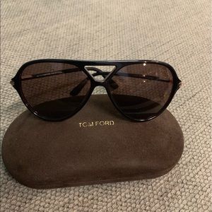 Tom Ford Leopold Brown Aviators Unisex